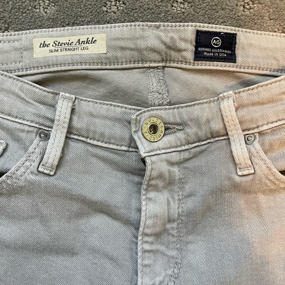 Adriano Goldschmied The Stevie Ankle Slim Fit Jeans Light Gray Color Size 26 - Picture 2 of 4